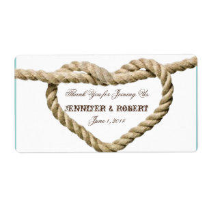 Heart Love Knot Western Water Bottle Label