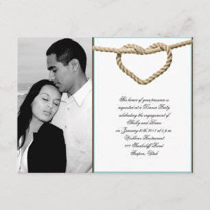 Heart Love Knot Western Wedding Engagement Invitation