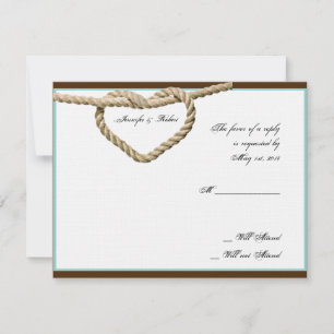 Heart Love Knot Western Wedding Response Card