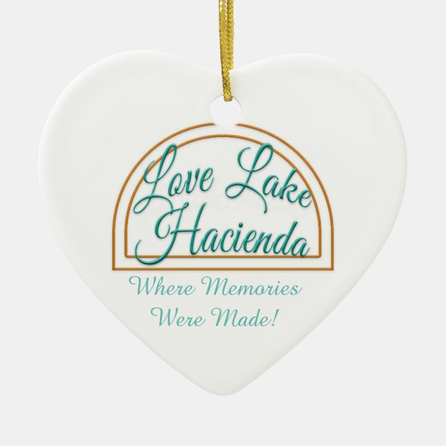 Heart Love Lake Hacienda Ornament (Front)