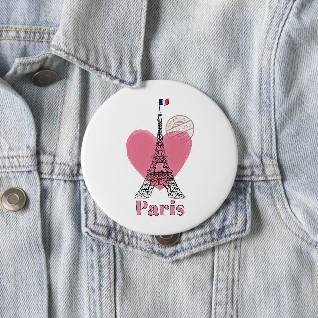 Heart Love Paris Button (In Situ)
