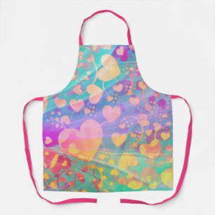 Heart Love Pattern Pastel Design Apron