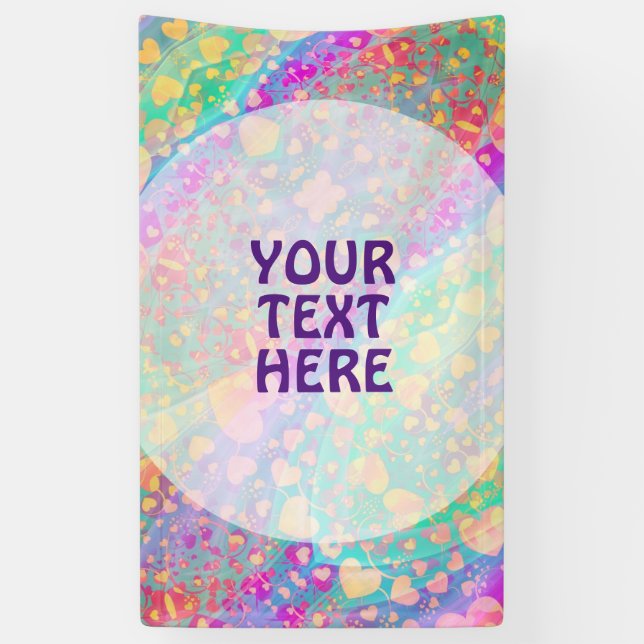 Heart Love Pattern Pastel Design Banner (Vertical)