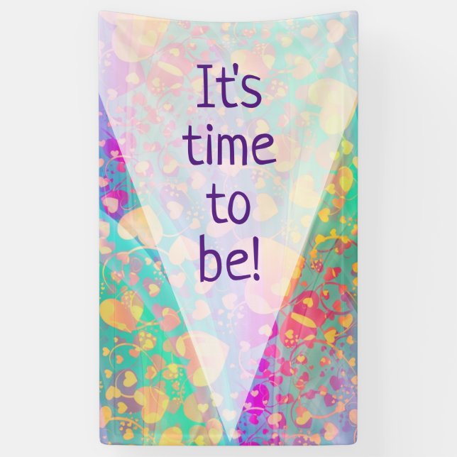 Heart Love Pattern Pastel Design Banner (Vertical)