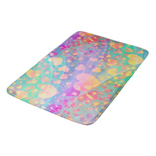 Heart Love Pattern Pastel Design Bath Mat