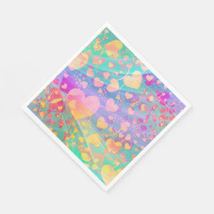 Heart Love Pattern Pastel Design Napkin