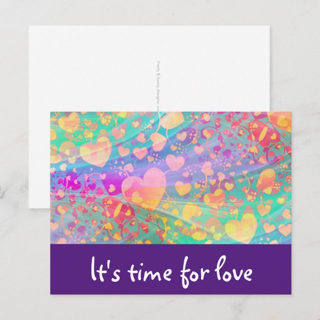 Heart Love Pattern Pastel Design Postcard (Front/Back)