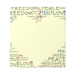 HEART - Love Peace Freedom Notepad
