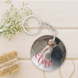 Heart Love Photo Key Ring<br><div class="desc">Carry love with this photo card with a hand-lettered love with a heart.</div>