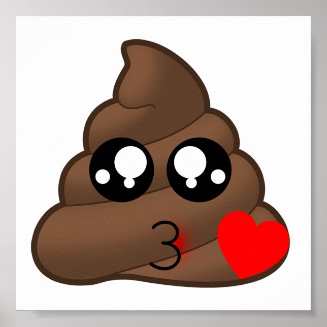 Heart Love Poop Emoji Poster (Front)