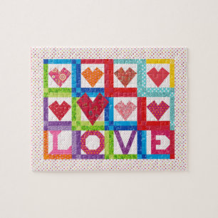 Heart Love Quilt Jigsaw Puzzle