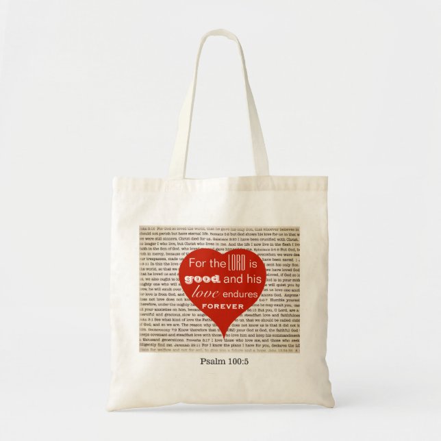 Heart love scripture tote bag (Front)