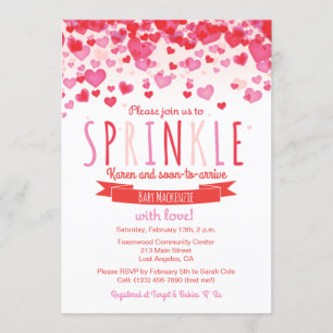 Heart Love Sprinkle Baby Shower Invitation