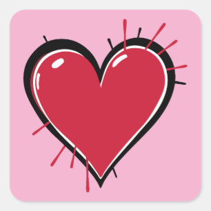Heart Love Square Sticker