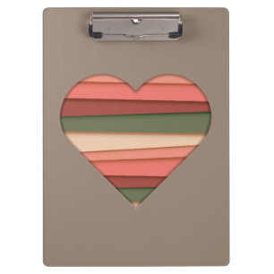 Heart Love Striped Valentine's Day Clipboard