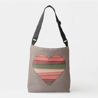 Heart Love Striped Valentine's Day Crossbody Bag