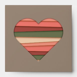 Heart Love Striped Valentine's Day Envelopes