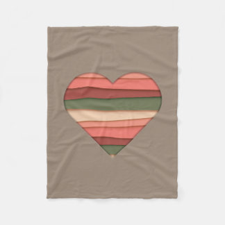 Heart Love Striped Valentine's Day Fleece Blanket