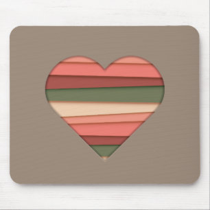 Heart Love Striped Valentine's Day Mouse Pad