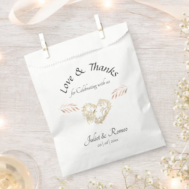 Heart Love & Thanks Favour Bag (Clipped)
