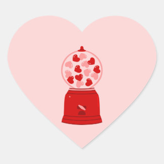 heart love valentine gum machine gumballs heart sticker