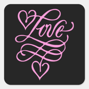 Heart Love Valentine's Day Romantic Funny Gift Square Sticker