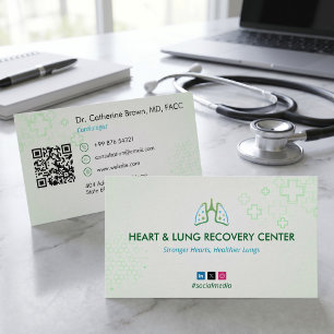 Heart & Lung Recovery Therapy   Light Green  Business Card