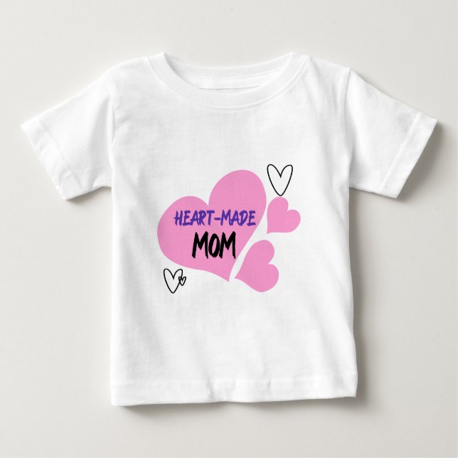 Heart-Made Mum Adoptive Mum Baby T-Shirt (Front)