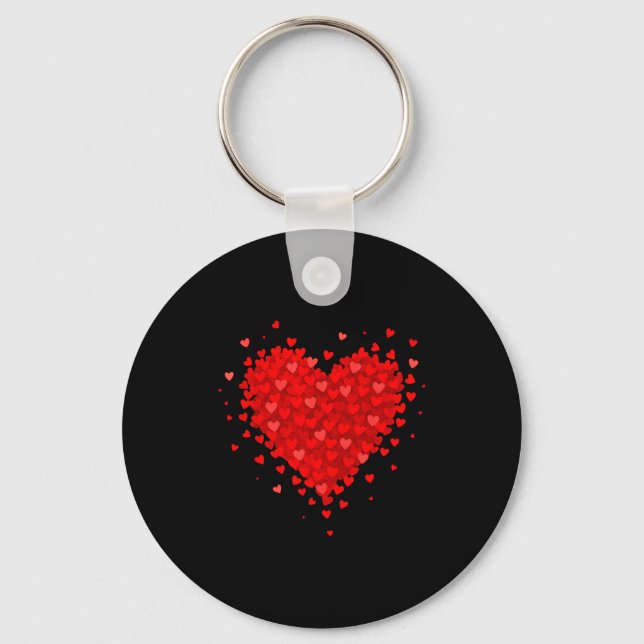Heart Made Of Hearts Valentines Day Womens Teens G Key Ring (Front)