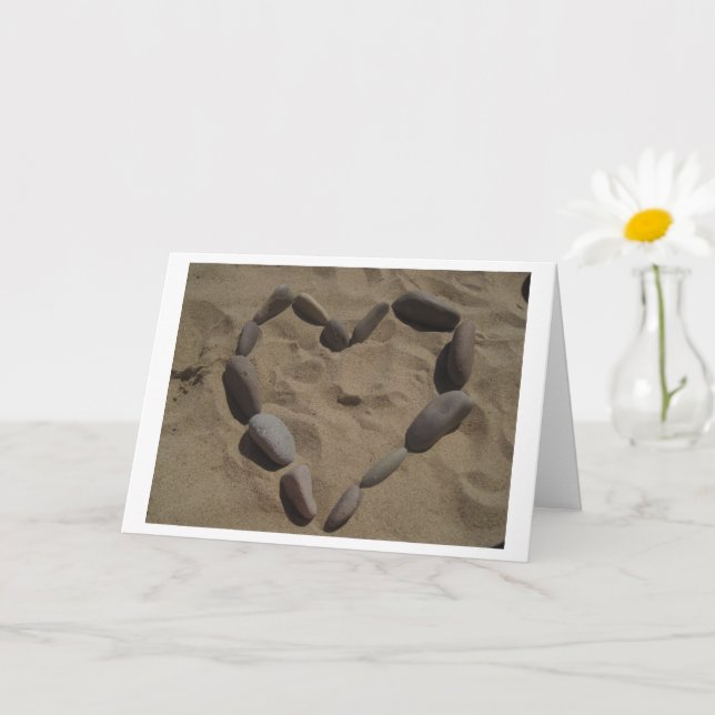 Heart Made out of Rocks Sympathy Card (Small Plant)