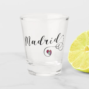 Heart Madrid, Spain Shot Glass