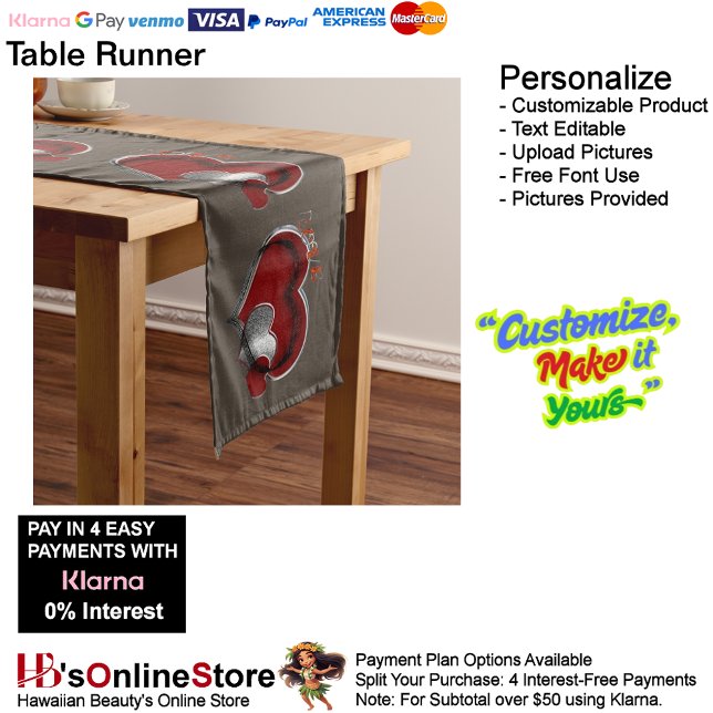 Heart Magic Brown Table Runner Household Linen (Heart Magic Brown Table Runner Household Linen.)