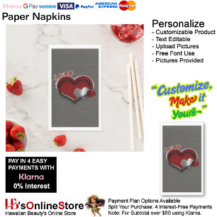 Heart Magic Charcoal Paper Napkin Guest Towel 