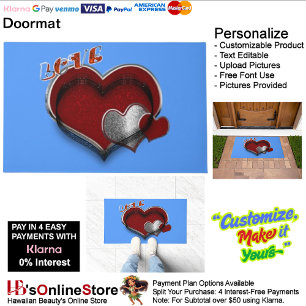 Heart Magic Door Mat  with Light Blue Background