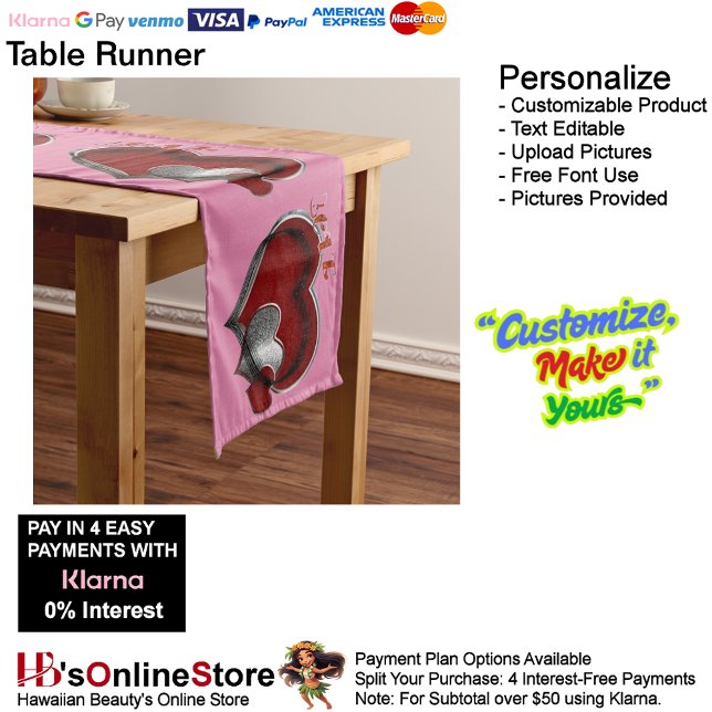 Heart Magic Pink Table Runner Household Linen (Heart Magic Pink Table Runner Household Linen.)