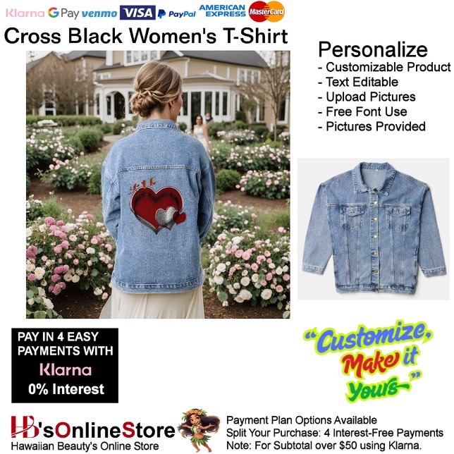 Heart Magic Women's Denim Jean Jacket Adult 2X (Heart Magic Women's Denim Jean Jacket Adult.)