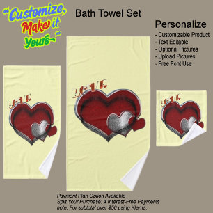 Heart Magic Yellow Towel Set