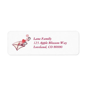 Heart Mail Envelope Return Address Label