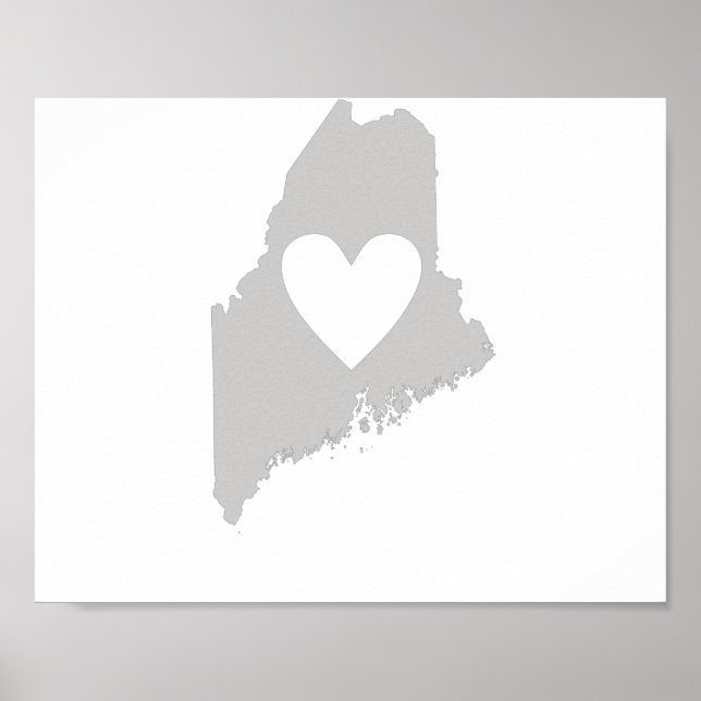 Heart Maine state silhouette Poster (Front)