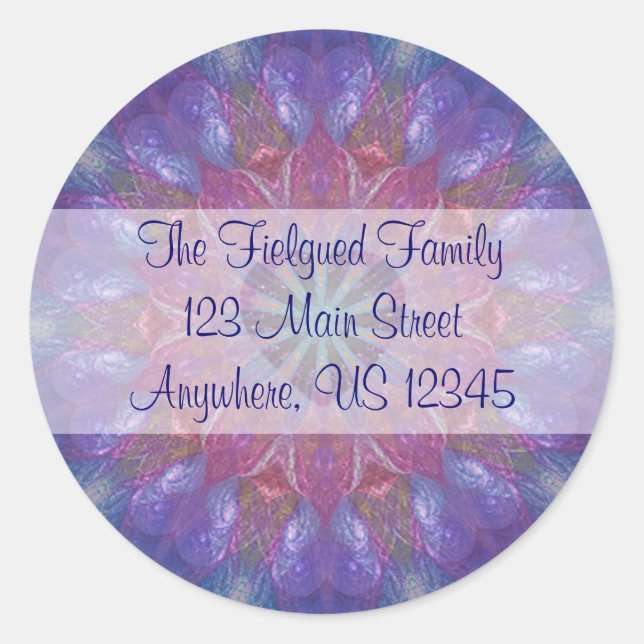 Heart Mandala Classic Round Sticker (Front)
