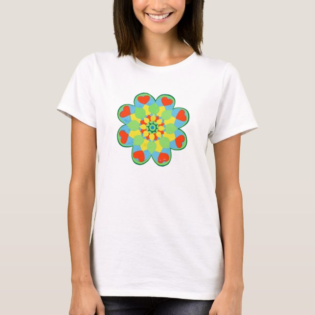  Heart Mandala  T-Shirt (Front)