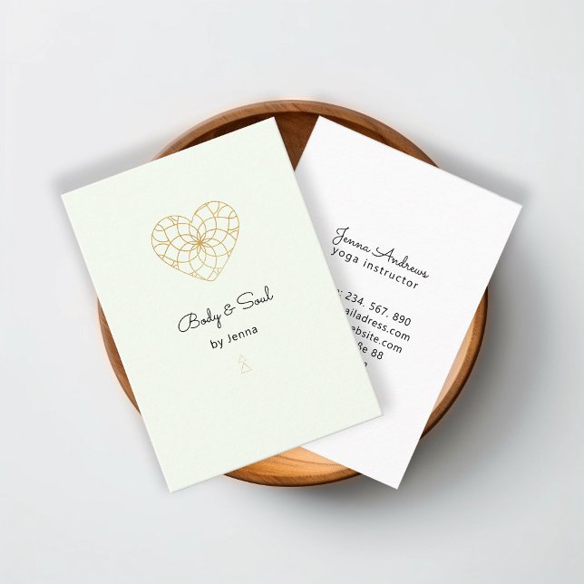 Heart Mandala Yoga Massage Wellness  Business Card (Creator Uploaded)