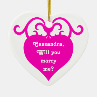 Heart marriage proposal ceramic tree decoration