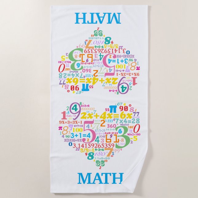 Heart Math Beach Towel (Front)