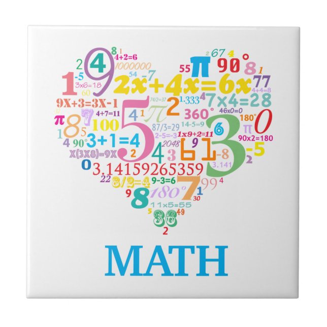 Heart Math Ceramic Tile (Front)