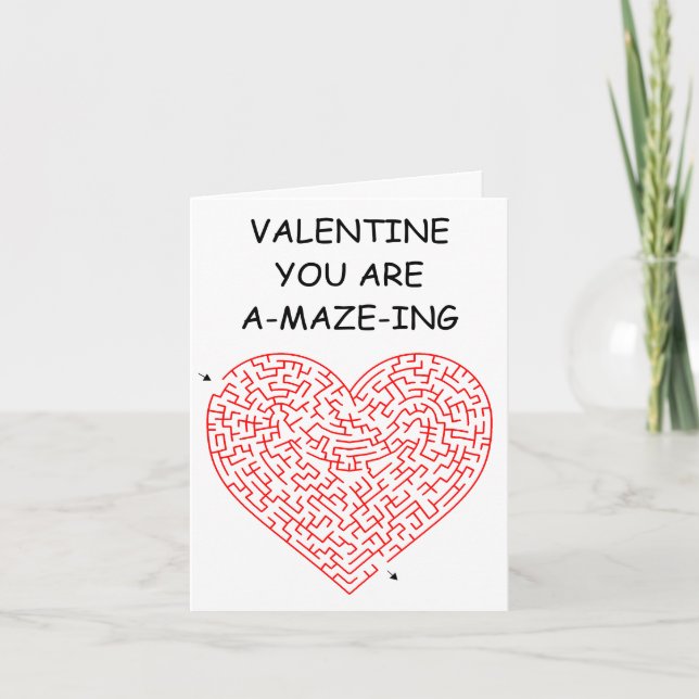 Heart Maze - Valentines Day Card (Front)