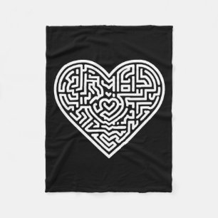 Heart Maze Valentine's Fleece Blanket