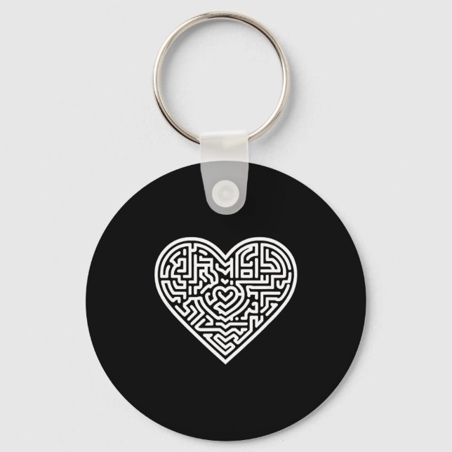 Heart Maze Valentine's  Key Ring (Front)