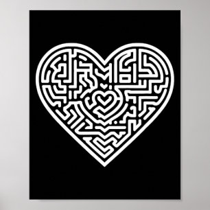Heart Maze Valentine's Poster