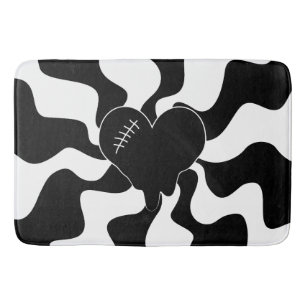 Heart Melt in Black and White Bath Mat
